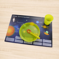 stabiles Vinyl Tischset - Sonnensystem Kinder Platzset abwaschbar