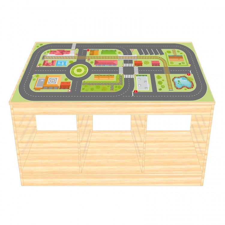 Spielfolie/ Möbelfolie für IKEA TROFAST HOLZ Stadtleben Aufkleber Sticker Kinderzimmer Spieltisch (Möbel nicht inklusive)