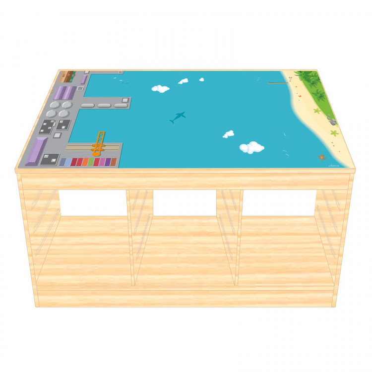 Spielfolie/ Möbelfolie für IKEA TROFAST HOLZ Hafen Aufkleber Sticker Kinderzimmer Spieltisch (Möbel nicht inklusive)