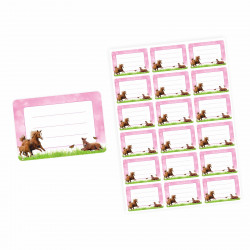 72 Blanko Etiketten Pferde Rosa Pink - 64 x 45 mm - Namensetiketten Mädchen