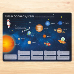 stabiles Vinyl Tischset - Sonnensystem Kinder Platzset abwaschbar
