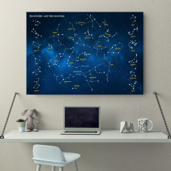 Kinder Lernposter Sternbilder und Sternzeichen - Plakat Bild für das Kinderzimmer Sternenhimmel