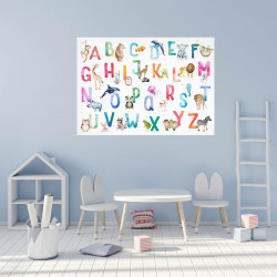 Kinder Lernposter Tier ABC Watercolor - Wanddeko Kinderzimmer