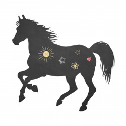 007 Pferd 2 - selbstklebende Tafelfolie/ Kreidefolie inkl. 3 Stück Kreide