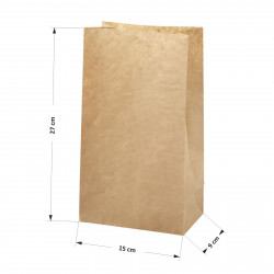 10 - 100 Papiertüten braun Kraftpapier  H 27 cm - 9 x 15 cm | Geschenktüte Adventskalender DIY Mitgebseltüten Gastgeschenk