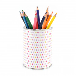Stiftebecher Tropfen pink/rosa inkl. 12 Dreikant Buntstiften| Kinder Stifteköcher Stiftehalter Schreibtisch Organizer Mädchen