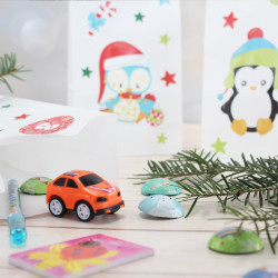 24 Adventskalender Zahlen Aufkleber und Tier Stickerbögen - Weihnachten zum basteln dekorieren DIY