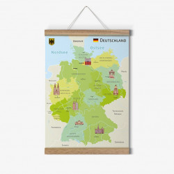Magnetische Posterleiste für A4 quer und A3 hochkant geeignet - Eiche, unbehandelt, handgefertigt in Deutschland Holzleiste