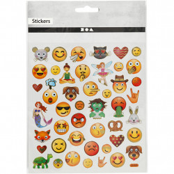 Emoji Sticker mit Golddetails - Blatt 15 x 16,5 cm - Deko Aufkleber Smilys