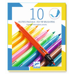 DJECO 10 beidseitige Pinselstifte Filzstifte Pop Up Farben