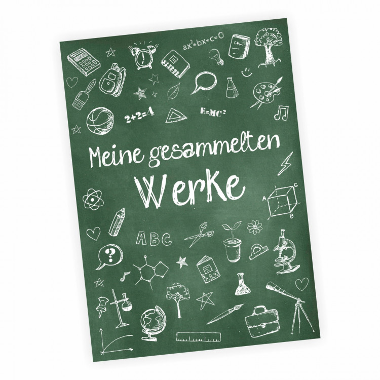 A4 Sammelmappe "Meine gesammelten Werke" Schultafel grün