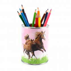 Stiftebecher Pferde rosa - Kinder Stifteköcher Stiftehalter