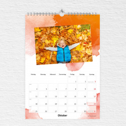 Fotokalender Bastelkalender Watercolor mit Feiertagen 2024