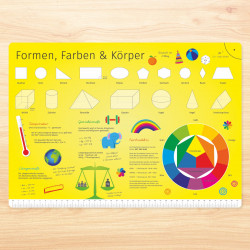 stabiles Vinyl Tischset - Formen, Farben und Körper Kinder Platzset abwaschbar