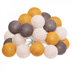 Atmosphéra LED Lichterkette Cottonballs 20 Bälle orange,braun,rosa