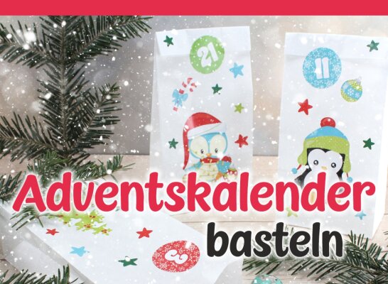 Adventskalender selber basteln – 24 Türchen mit Zahlenstickern, Papiertüten &amp; kreativer Deko - Adventskalender basteln: Zahlensticker &amp; Tüten | nikima