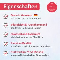 XXL Vinyl Schreibtischunterlage Weltkarte – Bastelmatte Kinder abwaschbar | 72 × 39,5 cm