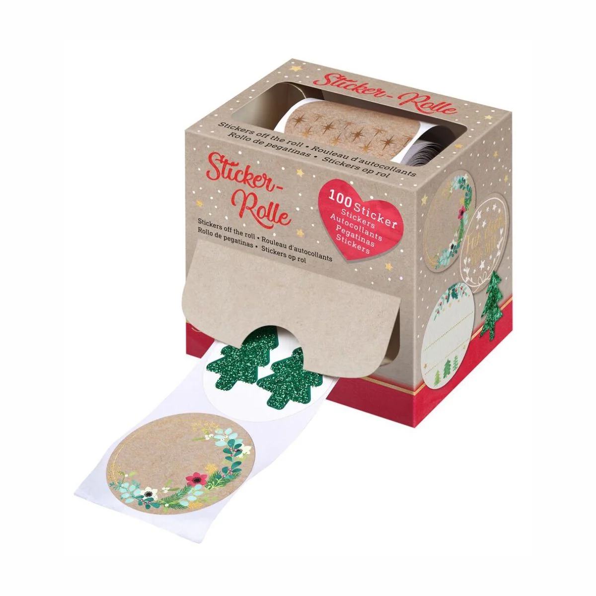 MOSES Sticker-Rolle Winterwunder mit 100 weihnachtlichen Aufklebern