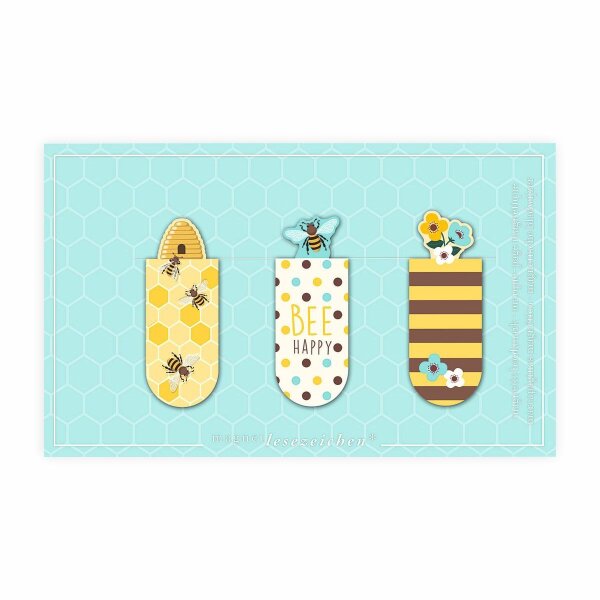 MOSES Magnetlesezeichen 3 St. Bienen Lesezeichen