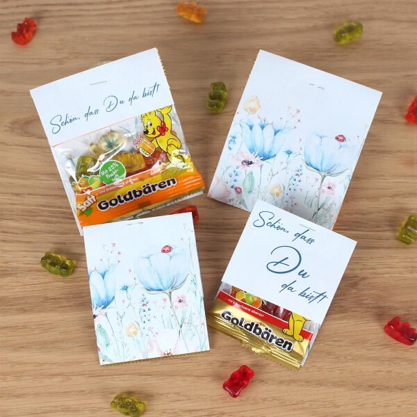SOFORT DOWNLOAD - Blumen - Schön, dass du da bist! Gummibären Tischdeko