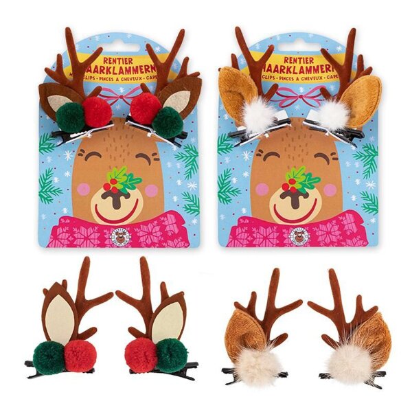 TRENDHAUS MAGIC MOMENTS Haarklammer Rentier 2er-Set