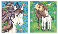 JANOD Malen Nach Zahlen Aquarelle Pferde 2 Bilder