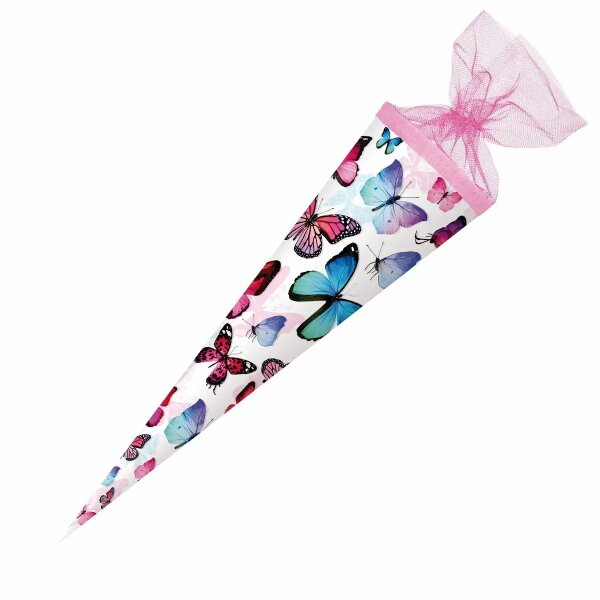 NESTLER Schultüte 50 cm RUND Schmetterlinge rosa Zuckertüte