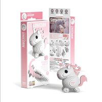 EUGY 3D Bastelset Einhorn rosa - einzigartige 3D Tierfigur
