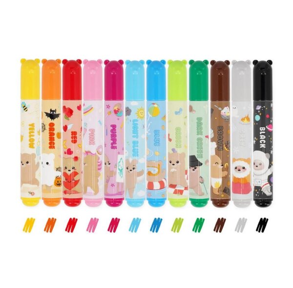 LEGAMI Set 12 Filzstifte - Teddy Friends Fasermaler