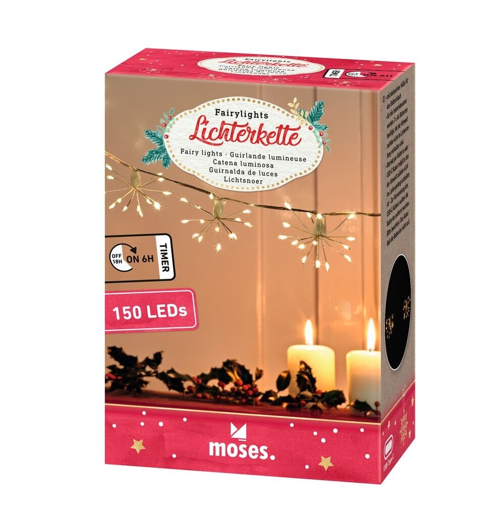 MOSES Lichterkette Fairylights 150 LEDs mit Timer, 14,95