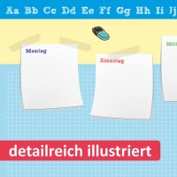 A2 Schreibtischunterlage Schulkind | 1x1 & Wochenplaner | 25 Blatt