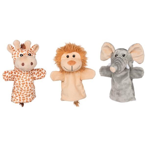 GOKI Handpuppe Giraffe, Löwe oder Elefant