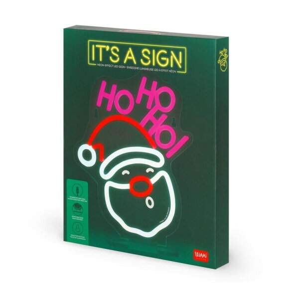 LEGAMI Neon Effekt Weihnachtsmann Deko Leuchte Licht Schild