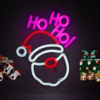 LEGAMI Neon Effekt Weihnachtsmann Deko Leuchte Licht Schild