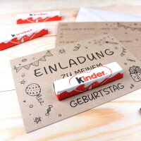 10 Einladungskarten zum Kindergeburtstag Kraftpapier inkl. 10 Briefumschlägen
