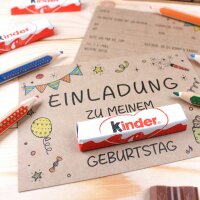10 Einladungskarten zum Kindergeburtstag Kraftpapier inkl. 10 Briefumschlägen