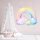 252 Wandtattoo Regenbogen pastell mit Wolken und Sternen in 4 vers. Größen