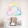 252 Wandtattoo Regenbogen pastell mit Wolken und Sternen in 4 vers. Größen
