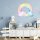 252 Wandtattoo Regenbogen pastell mit Wolken und Sternen in 4 vers. Größen