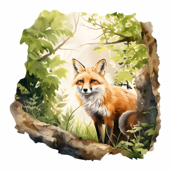 254 Wandtattoo Fuchs im Wald in 4 vers. Größen