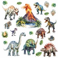 257 Wandtattoo Dinosaurier mit Vulkan in 6 vers....