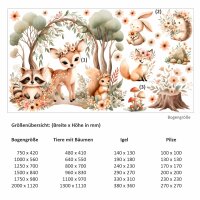 266 Wandtattoo Reh Waschbär Boho Waldtiere Aquarell...
