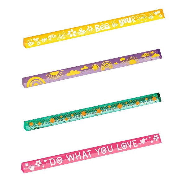MOSES Lovely Planet buntes Acryl Lineal Dreieck 20cm