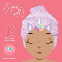 LEGAMI Handtuch für Haare Turban Einhorn Love my Hair Microfaser