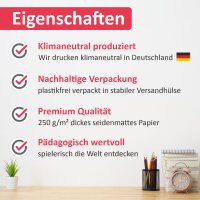 Kinder Lernposter Weltkarte - Größe: A2 - 594 x 420 mm
