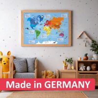 Kinder Lernposter Weltkarte - Größe: A2 - 594 x 420 mm
