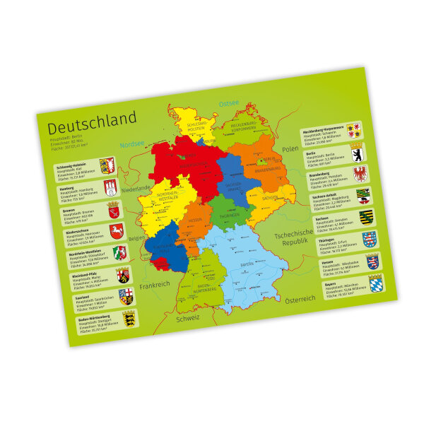 Kinder Lernposter Deutschland - Größe: DIN A3 - 420 x 297 mm