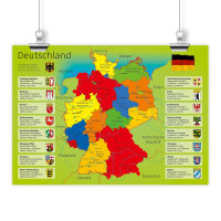 Kinder Lernposter Deutschland - Größe: DIN A3 - 420 x 297 mm