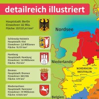 Kinder Lernposter Deutschland - Größe: DIN A3 - 420 x 297 mm