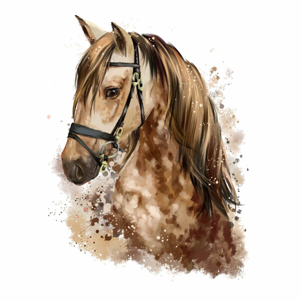 085 Wandtattoo Pferd Kopf - 750 x 980 mm